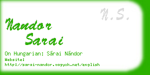 nandor sarai business card